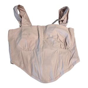 Tie Shoulder Light Pink Stretch Corset Top Womens M